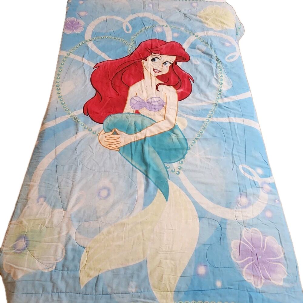 Vintage 90s Disney Ariel The Little Mermaid Comforter Twin Reversible Bedding